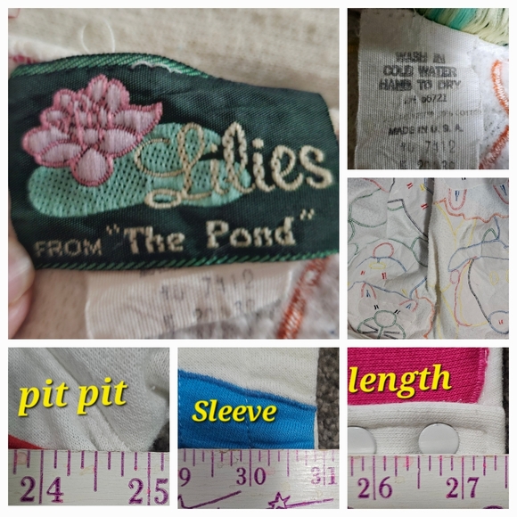 VTG Lilies From The Pond Abstract Animal Art Novelty Patchwork Med Coat Jacket - Picture 2 of 11